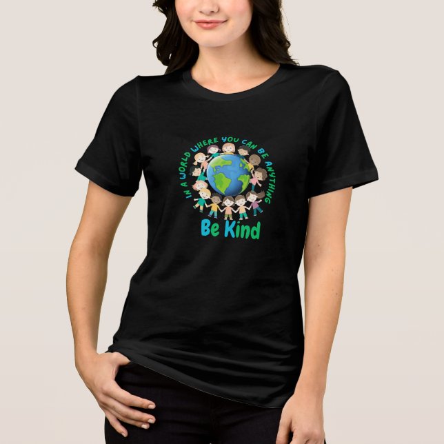 Camiseta Seja gentil Design do Dia da Terra para Crianças e (Frente)