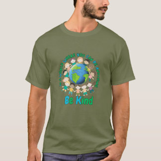 Camiseta Seja Gentil Dia da Terra Design para Crianças e Pr