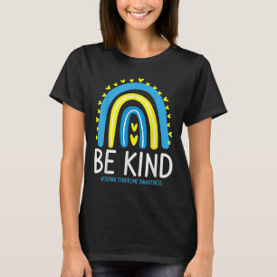 Camiseta Seja Gentil Dia Mundial da Síndrome de Down Arco-í