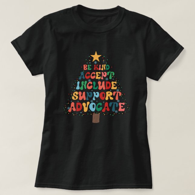 Camiseta seja gentil em aceitar incluir defensor de apoio (Frente do Design)