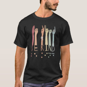 Camiseta Seja gentil em linguagem Braille visualmente defic