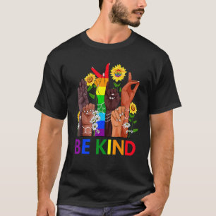 Camiseta Seja gentil em linguagem de sinais falando Lgbtq+