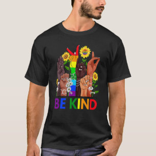 Camiseta Seja gentil em linguagem de sinais falando Lgbtq+