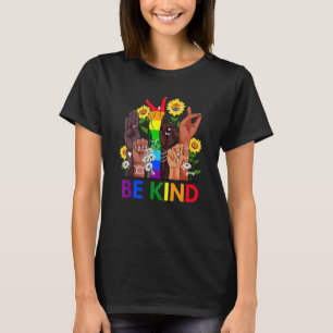 Camiseta Seja gentil em linguagem de sinais falando Lgbtq+