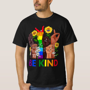 Camiseta Seja gentil em linguagem de sinais falando LGBTQ G