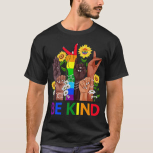 Camiseta Seja gentil em linguagem de sinais falando LGBTQ G