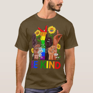 Camiseta Seja gentil em linguagem de sinais falando LGBTQ G