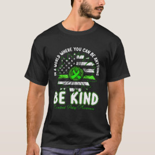 Camiseta Seja Gentil Laço Verde Girassol Paralisia Cerebral