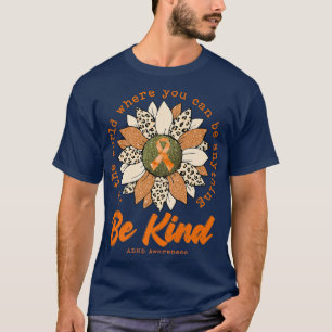 Camiseta Seja gentil Laranja de girassol TDAH Fita de Sensi