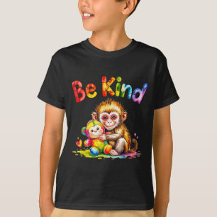 Camiseta Seja gentil macaco de pelúcia de conscientização s