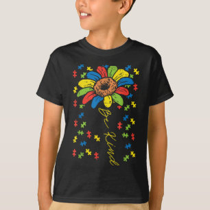 Camiseta Seja gentil, Quebra-cabeça de girassol, consciênci