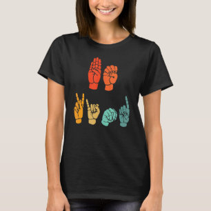 Camiseta Seja gentil sinal de mão Sinal de língua SIgn Dia