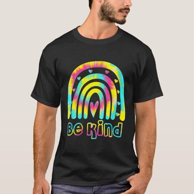 Camiseta Seja Gentil Tie Dye Arco-íris Gentileza Conscienti (Frente)