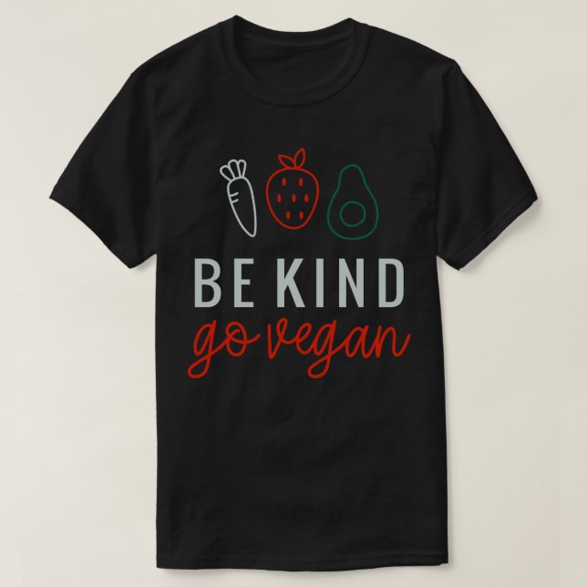 Camiseta Seja gentil, vá Vegan (Frente do Design)
