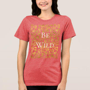 Camiseta Seja Impresso Glam Leopard Dourado