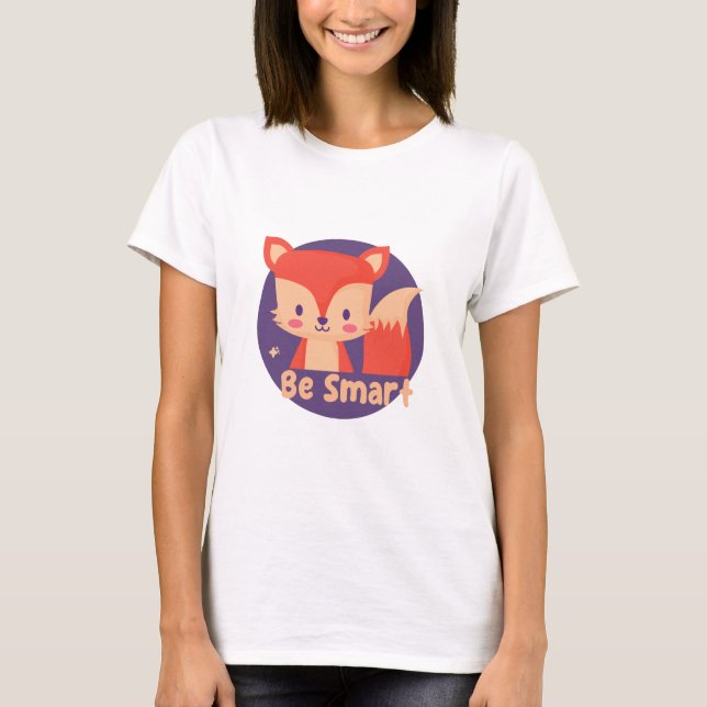 Camiseta Seja inteligente Kawaii Engraçada Cor Vermelha De  (Frente)