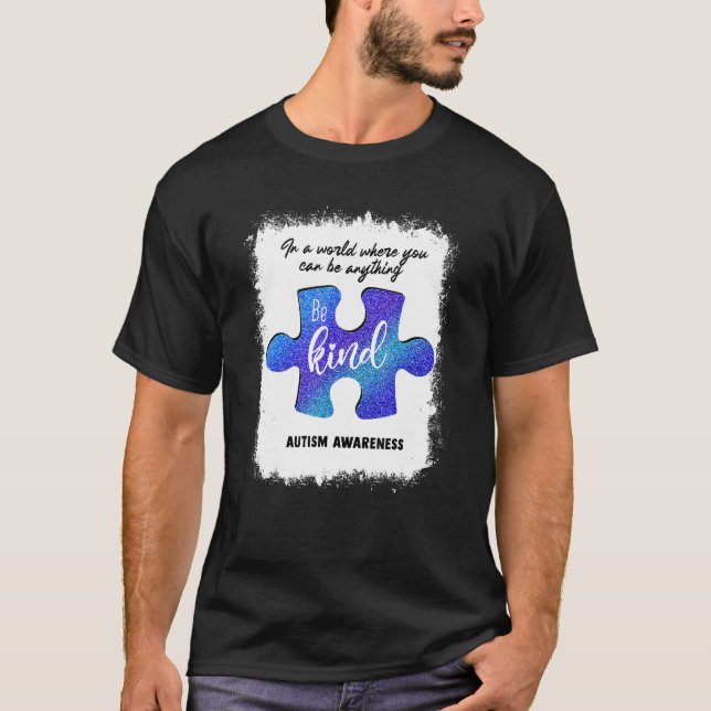 Camiseta Seja Kind Blue Quebra-cabeça Piece Autismo Consciê (Frente)