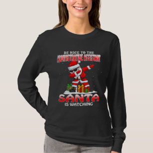 Camiseta Seja Legal Com A Secretária O Papai Noel Está Obse