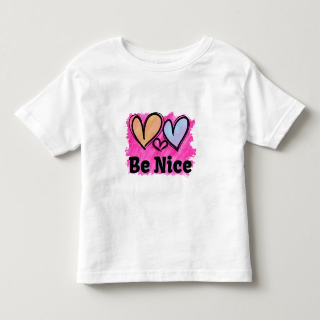 Camiseta Seja Legal Corações Aquarela (Frente)