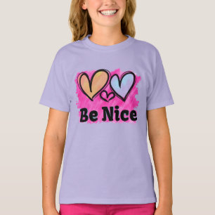 Camiseta Seja Legal Corações de Aquarela