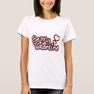 Camiseta "Seja meu Namorados", chá preto vermelho