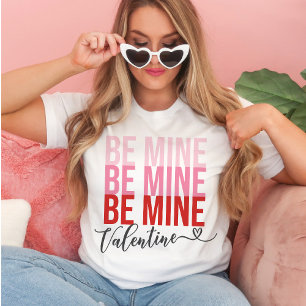 Camiseta Seja meu Namorados rosa e Dia de os namorados verm