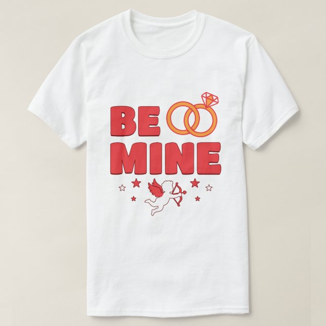 Camiseta Seja Minha, Cute cupid Valentines  (Frente do Design)