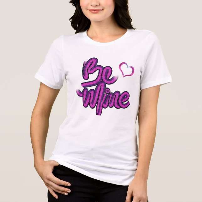 Camiseta Seja Minha - design de texto SW Grape Pink (Frente)