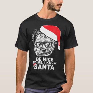 Camiseta Seja Nice Yorkshire Terrier Natal Xmas