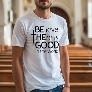 Camiseta Seja o bom crente texto branco preto