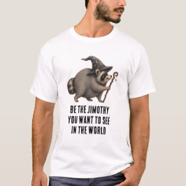 Camiseta Seja o Jimothy Raccoon Wizard Halloween Personaliz