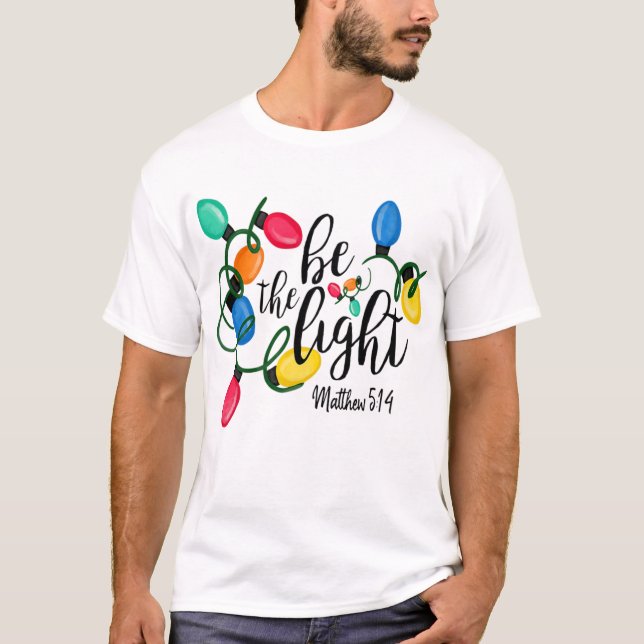Camiseta Seja O Mateus Claro 5 14 Luzes De Natal Xmas (Frente)