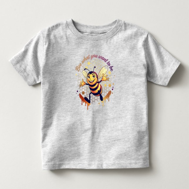 Camiseta Seja o que Você Quer Ser – Abelha Melífera Fofa (Frente)