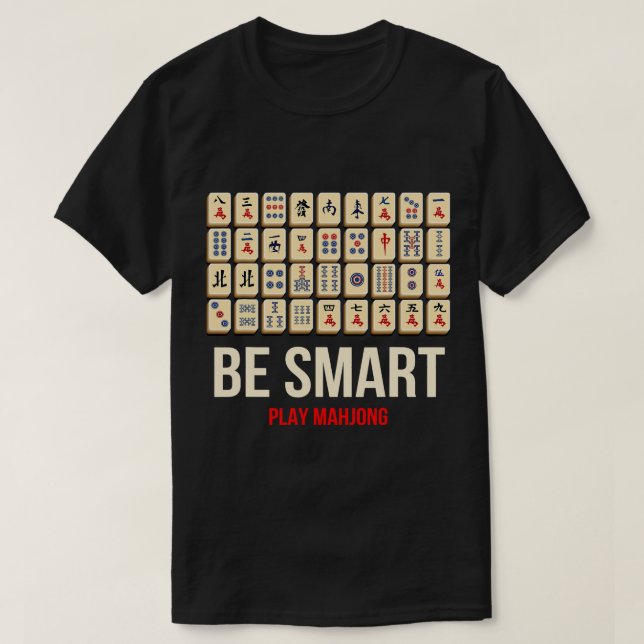 Camiseta Seja o Smart Play Mahjong - Ilustração Novidade (Frente do Design)