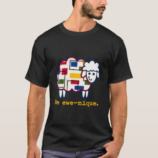 Camiseta Seja ovelha-nica de baseball moderna em arte geomé