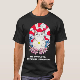 Camiseta Seja Pawlite Use o Gato do Seu Meowner Humor de
