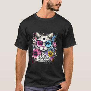Camiseta Seja Pawsitivo Feliz Páscoa Floral Fofo Amante de 