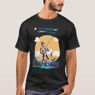 Camiseta Seja Peixeiro Seja Feliz  Design de Pesca