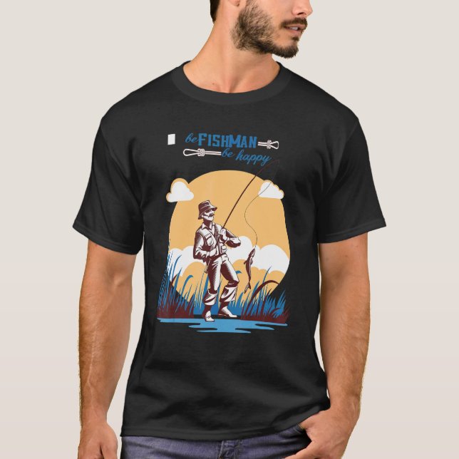 Camiseta Seja Peixeiro Seja Feliz  Design de Pesca (Frente)