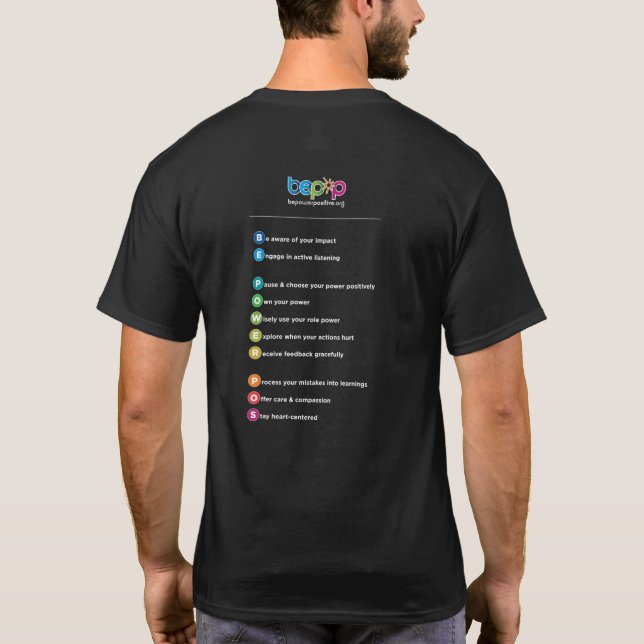 Camiseta Seja positivo do poder: 10 homens das etapas short (Verso)