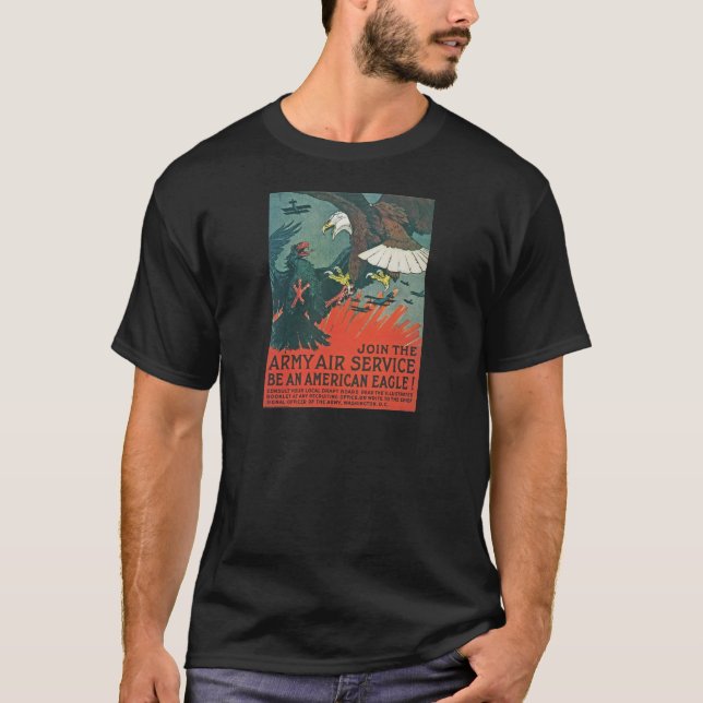 Camiseta "Seja poster RESTAURADO do ar do exército de Eagle (Frente)