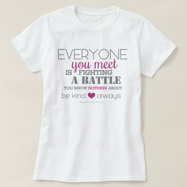 Camiseta Seja sempre gentil (rosa) (Frente do Design)