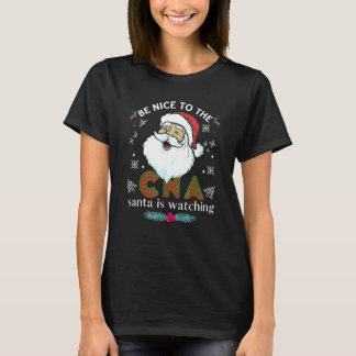 Camiseta Seja Simpático Com a Enfermeira Cna Papai Noel Est