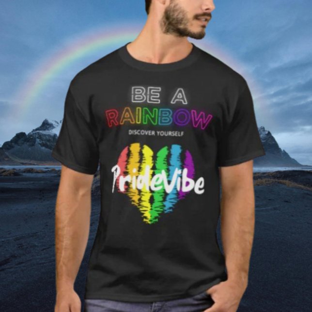 Camiseta Seja Um Arco-Íris Descubra Seu Próprio OrgulhoVibe (Criador carregado)