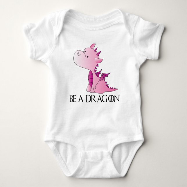 Camiseta Seja um bebê do Bodysuit do dragão & caçoe a roupa (Frente)