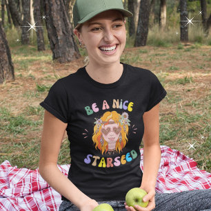 Camiseta Seja um belo Gráfico de Crianças com Flor Hippie