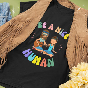 Camiseta Seja um bom gráfico de flores de hippie humano