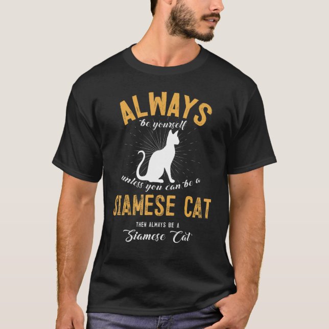 Camiseta Seja um gato siamês (Frente)