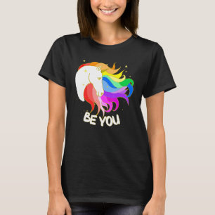 Camiseta Seja Um Unicórnio Mágico Com Arco-Íris