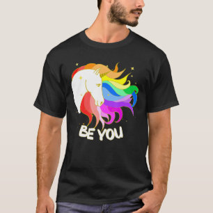 Camiseta Seja Um Unicórnio Mágico Com Arco-Íris